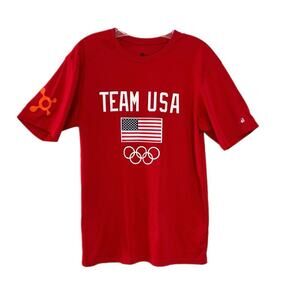 Team USA Olympic Tee Shirt Badger Sports Size Small Red Performance